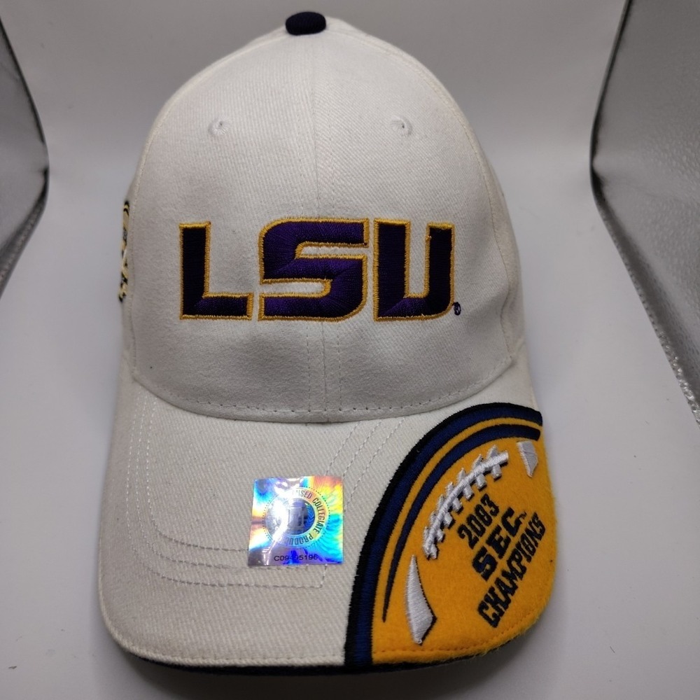 LSU TIGERS FOOTBALL 2003 SEC CHAMPIONS Cap ADJUSTABLE STRAP‎ HAT  THE GAME